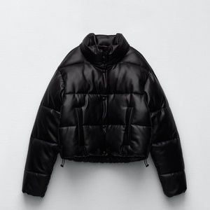 NWT ZARA FAUX LEATHER PUFFER JACKET